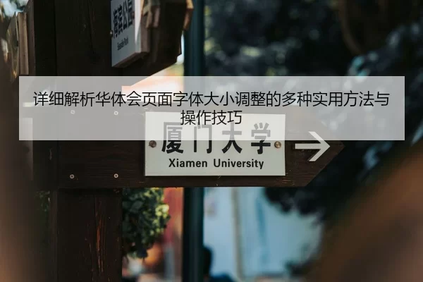 详细解析华体会页面字体大小调整的多种实用方法与操作技巧